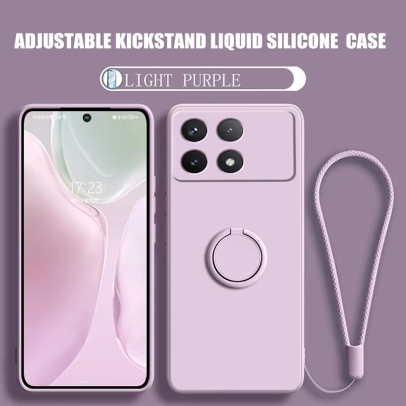 Liquid Silicone Magnetic Phone Case - 高級液体シリコン製マグネット式ホルダー付きスマホケース Xiaomi Redmi 12C A5 A3