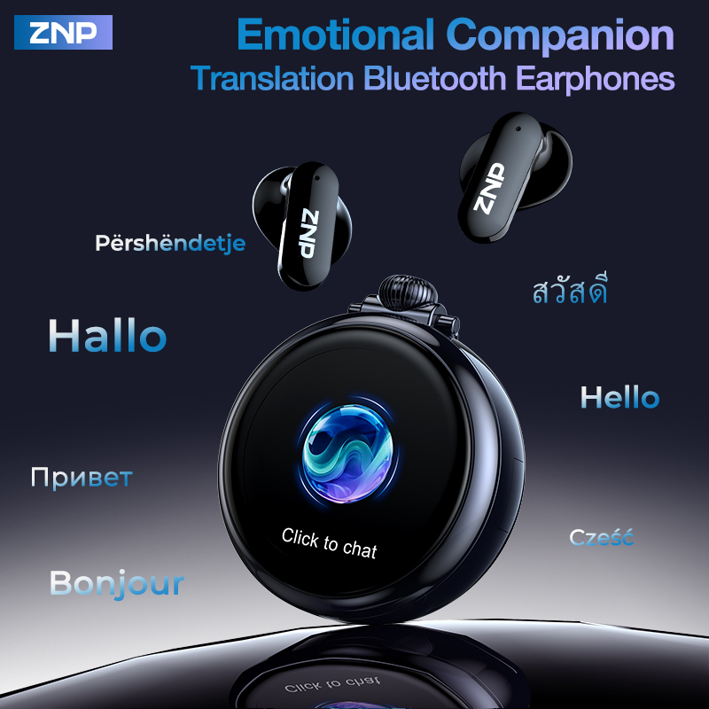 2026年最新ZNPワイヤレスAI翻訳イヤホン 感情的な仲間 - Earphones のレビューと価格