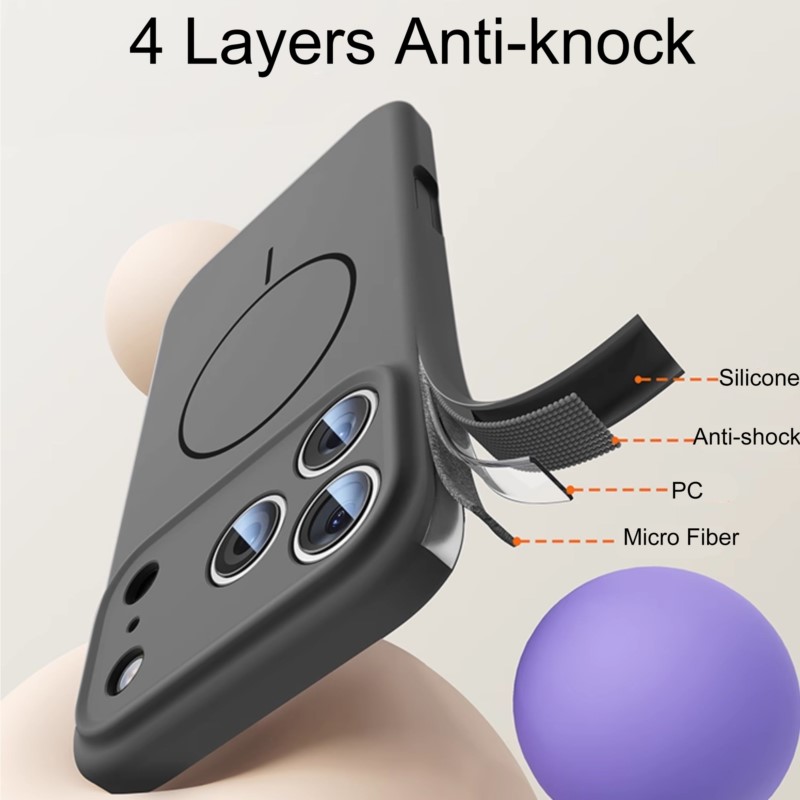iPhone 18 17 Air 16 Pro 15 14  - Liquid Silicone Magnetic Phone Case のレビューと価格