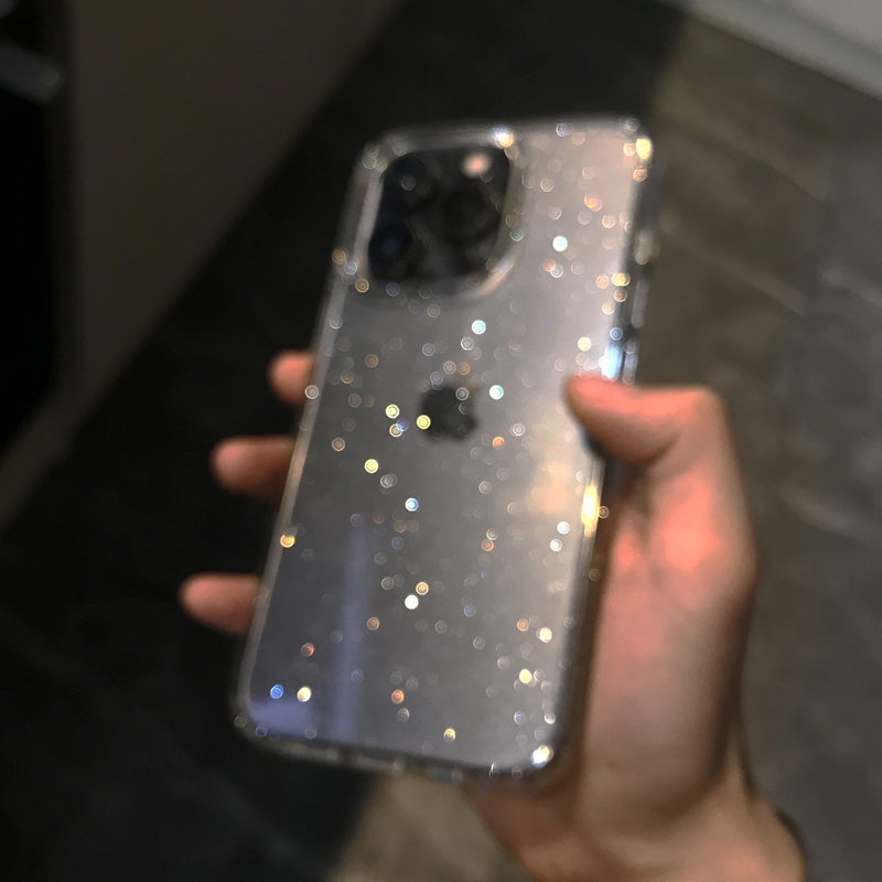 透明 シンプル グリッター iPhone 16 15 14  - Clear Shockproof Bumper Case のレビューと価格