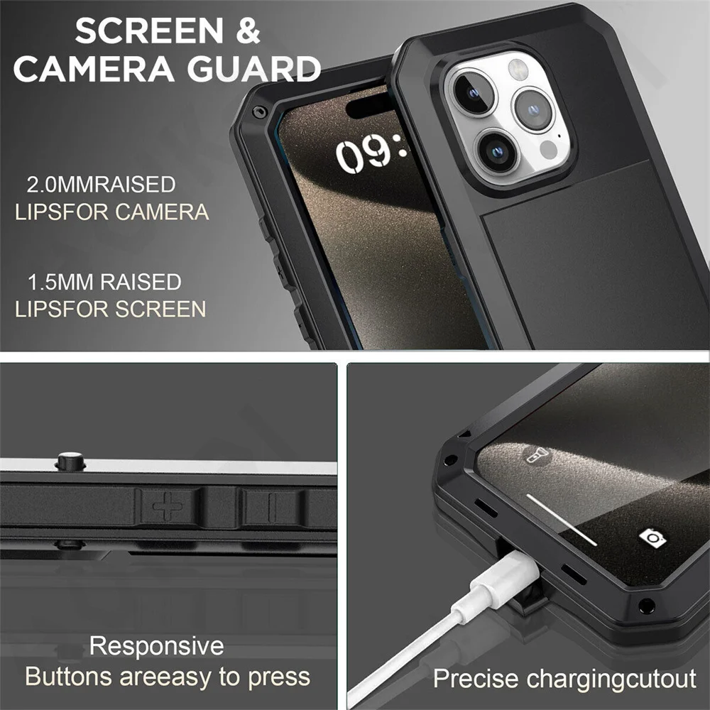 iPhone 17 16 15 14 13 12 11 Pr - Heavy Duty 360 Full Body Protective Case のレビューと価格