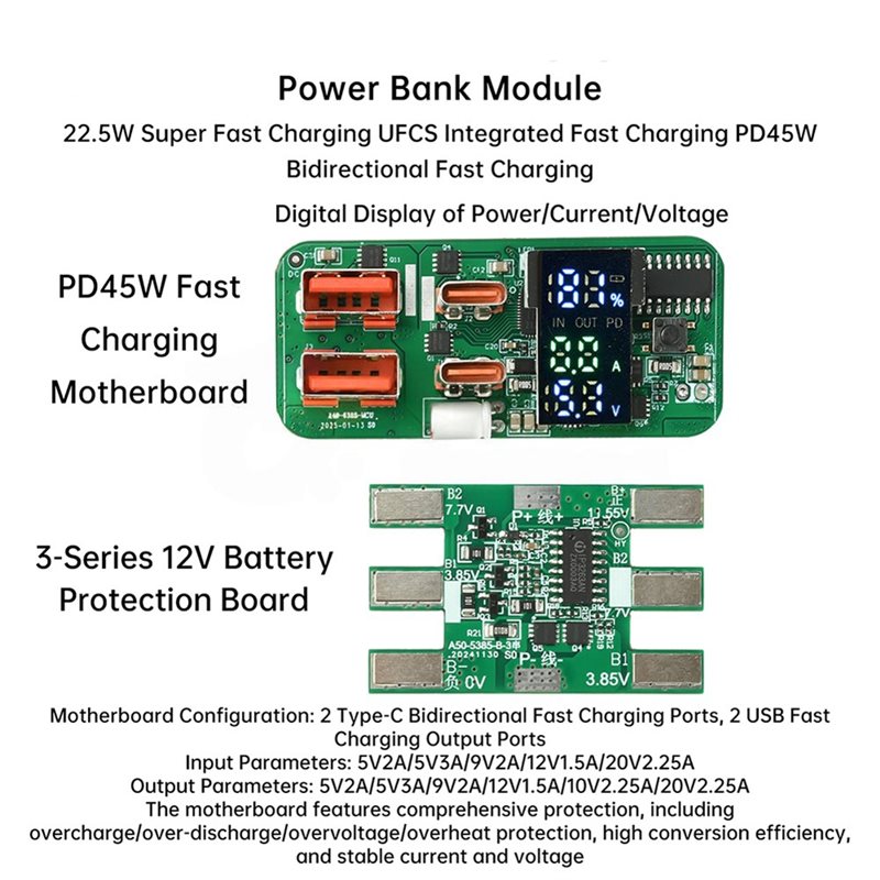 ABKN-DIY 充電モジュール PD45W 3S 双方向急 - Power Banks のレビューと価格