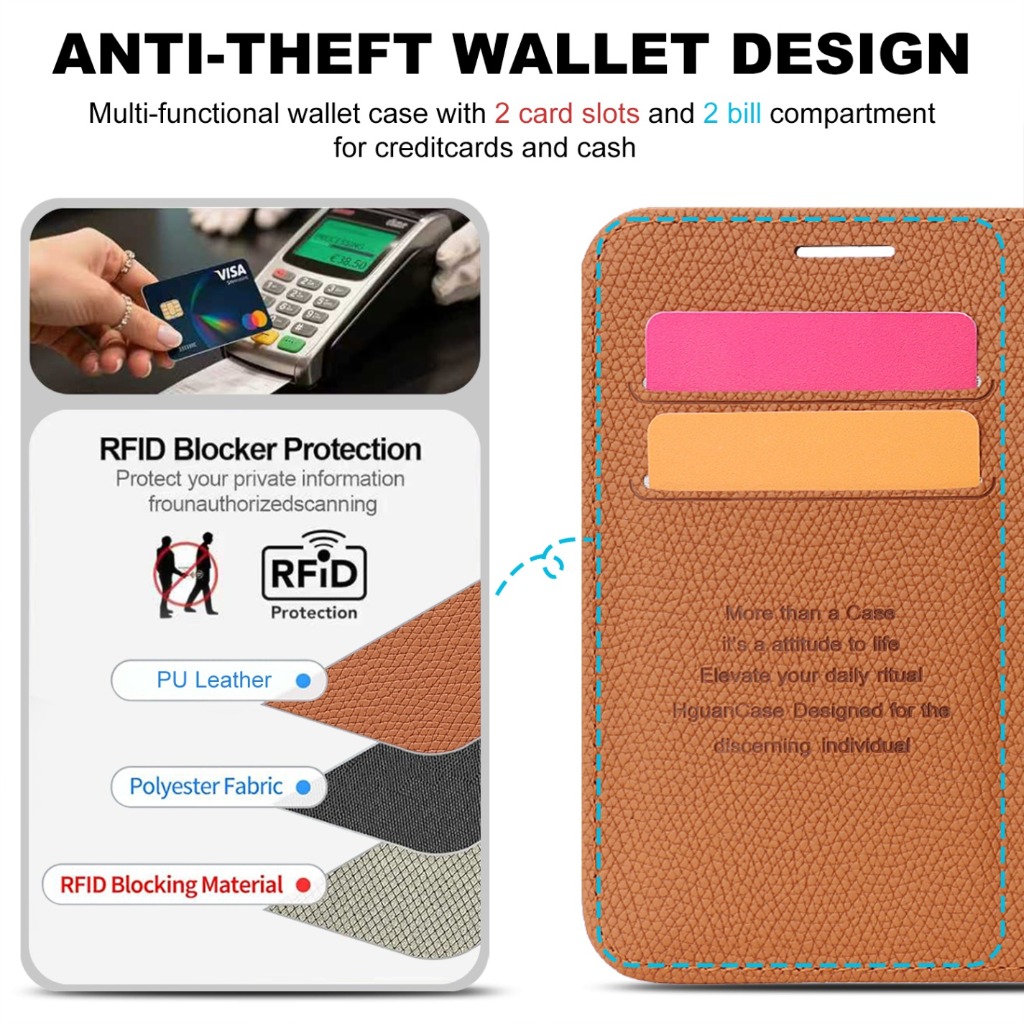 iPhone Duo用、2in1の取り外し可能なウォレット型 - Leather Wallet Card Holder Phone Cover のレビューと価格