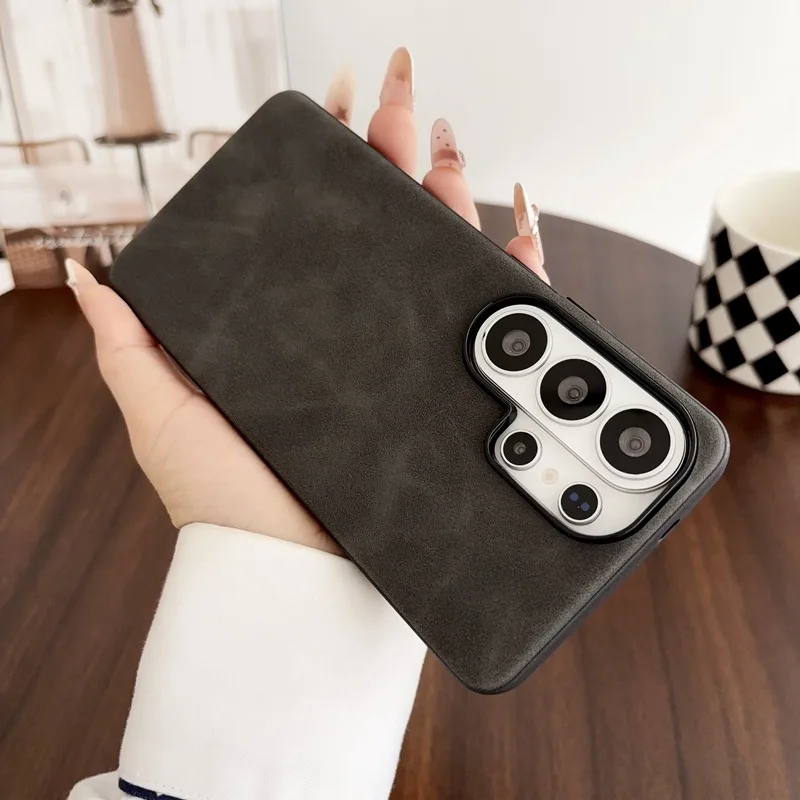 レトロ調のPUレザー調スマートフォンケース。Samsung  - Matte Hard Pc Back Case のレビューと価格