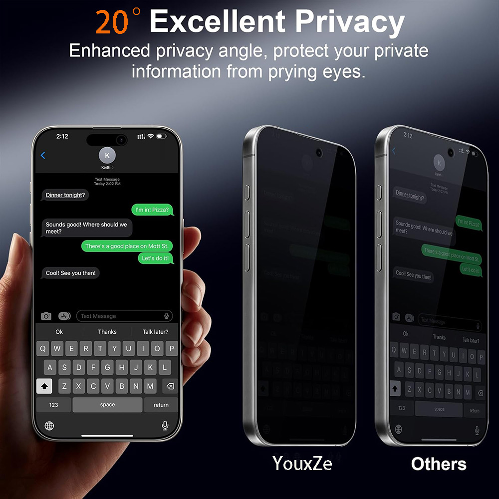 4枚入り 覗き見防止強化ガラス iPhone 17 16 1 - Anti Spy Privacy Glass Case のレビューと価格