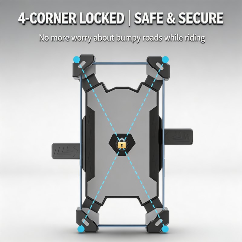 オートバイライダー用携帯電話マウント、耐衝撃自転車用携帯ホル - Phone Stands のレビューと価格